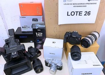 Leilão virtual da Receita Federal oferecerá 72 lotes entre eletrônicos e veículos a partir de R$ 100