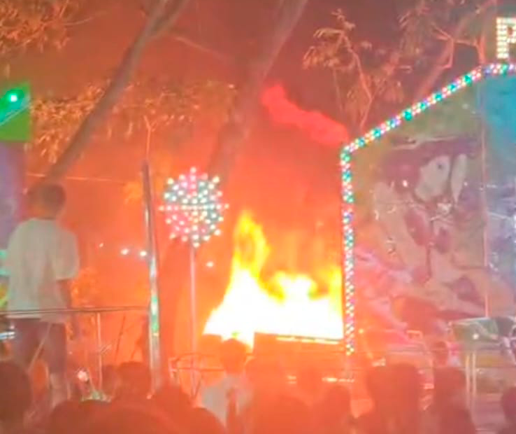 Incêndio no parque de diversões da Expofeira é controlado pelos bombeiros