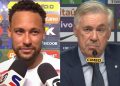 Neymar rebate explicações de Ancelotti e atribui ausência da Seleção a opção técnica